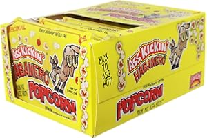 ASS KICKIN' KICKIN' Sacs de maïs soufflé pour micro-ondes Habanero - Paquet de 12 - Cadeau gastronomique de maïs soufflé épicé ultime