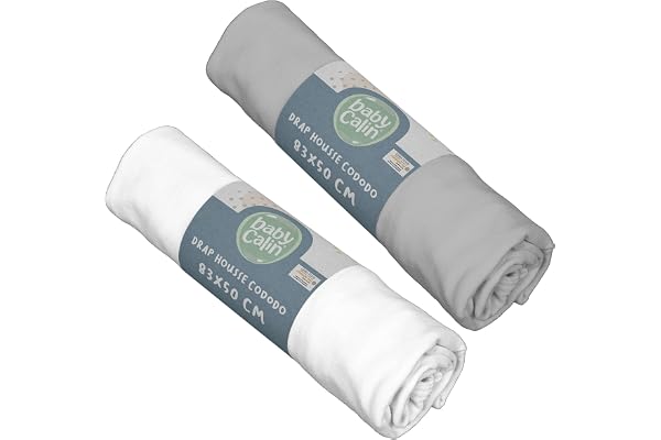 babyCalin Bio - set med 2 lakan vagga 83 x 50 cm