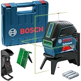 Bosch Professional GCL 2-15 G &Ccedil;izgi Lazer (15 m &Ccedil;alışma Alanı, 3 x AA Pil, IP 54 Toza Karşı Koruma Sistemi, Yeşil Lazer, RM1 