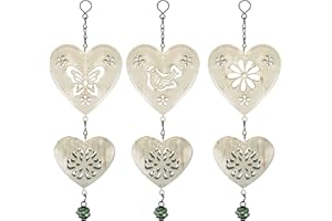 Quickdraw Supplies Set of 3 Hanging Heart Decorations Garden Ornament Valentines 6 Love Hearts Outdoor Decoration