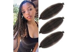 XIIMENALU Marley Hair 18 Inch 3 Packs Pre Separated Springy Afro Twist Hair for Faux Locs Crochet Hair Synthetic Protective Spring Twist Hair Extensions. (18inch（3/pack）, 4#)