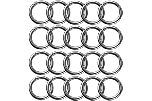 Bikasun 20 Unidades de mosquetones Redondos, Hebilla de Llavero, para Manualidades, Accesorios de Bolsillo, llaveros, Manualidades, 28 mm, Negra