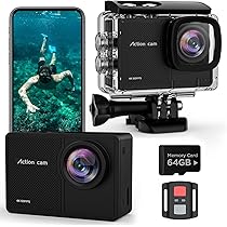 Action Cam COOAU 4K 20MP - Impermeabile 40M, WiFi, Telecomando, Microfono Esterno - Con Accessori - Foto 3