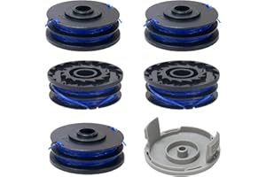 COEWUR 5Pcs RAC123 Strimmer Spool Replacement Strimmer Line for RYOBI RLT4027, RLT412 5, RLT5027, RLT6030, RLT5127, RLT6130-5132002670 with RAC122 Strimmer Cover