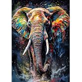 MXJSUA 5 D Walking Elephant Diamond Painting Set for Adults Diamond Painting Pictures as Gift Diamond Painting Accessories Kits for Home Deco 30x40cm