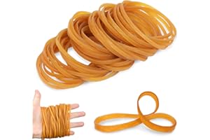 SUNRIZ Gummibänder Set, 50 Stück Gummiringe aus Natürlichem Kautschuk, Breiter und Dicke Gummiband mit 10 CM Flacher Länge, Guter Elastizität für Büro, Zuhause und Schulbedarf (Gelbe-50pcs)