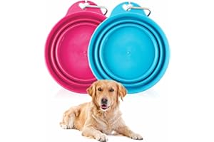AL KAHF Dog Bowl Heavy Duty Puppy Bowl With Clip Collapsible Food Water Bowl Foldable Feeding Cup For Dogs Cats Indoor Outdoor Activity Travel Essential Pet Accessories Assorted Colour 15cm Diameter (1Pc)