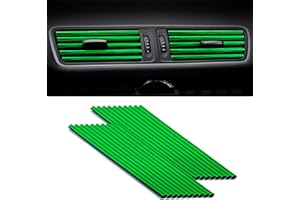 STOOKI 20 StüCk PVC Car Air Vent Decoration 20 cm DIY-Auto-Innenraumstreifen Innenausstattung FüR Alle Geraden LüFtungsschlitze (GrüN)