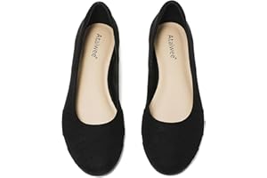 Ataiwee Women's Wide Width Flats Shoes - Casual Comfortable Round Plus Size Ballet Shoes.