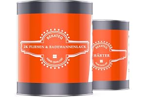 Bekateq badkarslack 1 kg i vitt, badkarsbeläggning glänsande, 2 K PU-badfärg – för akryl, emalj, GFK, tvättställ, duschbricka, vägg- och golvplattor lack LS-410