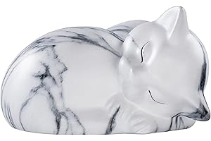 Kriss Art Urnes pour Animaux de Compagnie Urne funéraire en résine pour Chat endormi Urnes Chat pour Cendres Petite Urne Animale…