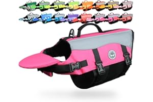VIVAGLORY Front Float Schwimmweste Hund, Hundeschwimmweste für Bootfahren, Schwimmweste with Kopfstütze, Auftrieb & Schwimmhilfe, XXS, Pink