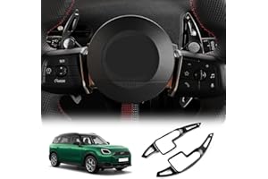 KUNGKIC Aluminium Steering Wheel Paddle Shift DSG Extensions for 2024 2025 Mini F65 F66 JCW, Mini U25 Countryman JCW, Interior Decoration Accessories, 2 Pieces (Black)