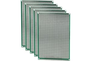 Heevhas Universal Board Double Sided PCB Universal Circuit Board Hole Grid Board PCB 10x15cm Prototype Kits PCB Board (Pack of 5)