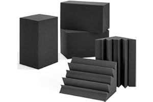 KUCHOOW Bass Trap para Mejorar la Respuesta de Baja Frecuencia, 12x12x24cm, 12 Piezas Espuma Acustica para el Cine en Casa, Sala de Música
