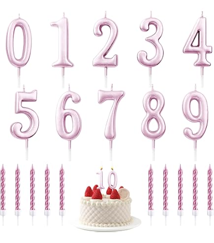 Lot De 10 Bougies D'Anniversaire Avec Chiffre Ans, Pour Fête D'Anniversaire, Fête (Doré), Velas Con Números De Cumpleaños - Maison
