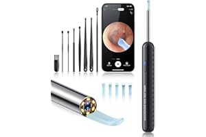 SHARPCOST Ear Wax Removal, Ear Cleaner Camera with 1080P, Ear Cleaning Kit with 6 Ear Pick, Otoscope with Light, Ear Camera for iPhone, iPad, Android Phones