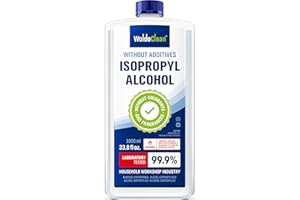 ‎WOLDOCLEAN WoldoClean Isopropanol 99,9 % Reinigungsalkohol 1L - IPA hochrein, farblos & geruchsneutral, rückstandslos & streifenfrei für Elektronik, 3D-Drucker, Glas, Metall & Haushalt