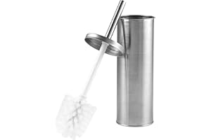 Beldray LA059451SSFEU7 Zestaw szczoteczek toaletowych i uchwytów - Szczotka do czyszczenia muszli klozetowej w lazience ze sztywnym wlosiem, higieniczny uchwyt ze stali nierdzewnej z pokrywka