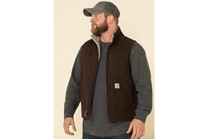 Carhartt Väst herr, i lös passform, tvättad, fodrad med duck-sherpa, Mörkbrunt, M