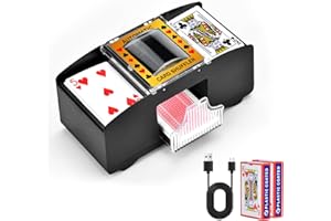 KINGOZOYI Mélangeur Automatique de Cartes Melangeur de Carte électronique USB/Battery Powered 2 Decks Jeux de Poker pour Famille Fête Club