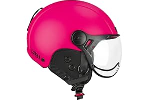 CGM EBI Casque de Ski Unisexe pour Adulte, Rose Fluo Mat, S (55-56cm)