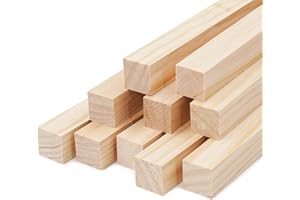 NANXJIUR Square Wooden Dowel Rods Dowel Rods Wood Sticks Wooden Square Dowel Rods for Crafting,Unfinished Square Hardwood Sticks for Arts and DIYers, DIY Projects, Home Decor (20mm)