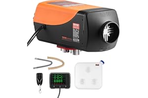 VEVOR Calentador de Aire Diésel CC 12-24 V 8 kW Consumo 0,18-0,37 L/h Calefacción Estacionaria 8-36°C Ajustable con Control Remoto Pantalla LCD a Color Tanque de Combustible 10 L para Camión, Barco
