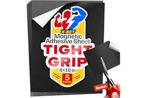 X-BET MAGNET Magnetic Adhesive Tape - Sheets with Adhesive Backing - 5 PCs Each 20cmx25cm - Flexible Magnetic Paper with Strong Self Adhesive - Sticky Magnet Sheets for Photo and Picture Magnets - Craft