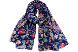 TBSCWYF Fular De Mujer Bordado Con Flores Bufanda De Seda Diseño Retro Elegante Pañuelo cuello Estola Elegante Pañuelo cuello Estola Multicolor