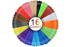 RUSEE 3D Stift Filament, Vegena 16 Farben 5M 3D Pen PLA Filament Ink Filament 1.75mm 3D Print Filament 3D Printing Pen Supplies 3D Stift Farben Set für 3D Stift, 3D Drucker, 3D Pen
