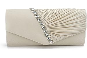 EVEOUT Carteras de Mano y Clutches Bolso para Mujer Satín con Cristal Bolsa de Hombro Monedero Nupcial para la Boda Fiesta Paseo