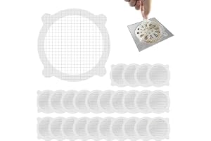EnixwH 30 stycken avloppssil hårsil dusch, 10 x 10 cm engångs avloppssil dusch, avlopp hårfångare för limning, engångssil kli