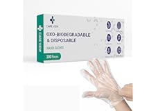 Careview Oxo Biodegradable & 100% Compostable Disposable Hand Gloves | Pack of 200 | Transparent & Disposable Gloves | Univer