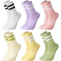 Utensilsto 8 paia di calzini da donna 35-38, calzini sportivi da donna, calzini corti colorati con motivo a strisce per tennis, corsa, lavoro, sport Utensilsto 8 paia di calzini da donna 35-38, calzini sportivi da donna, calzini corti colorati con motivo a strisce per tennis, corsa, lavoro, sport