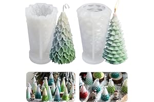 SZQIUNUBI 2 Pièces Moule à Bougie Sapin de Noël Moule à Bougie D'arbre de Noël Moule à Bougies de Noël Moule à Bougie en Silicone pour Arbre de Noël pour La Fabrication de Bougies, Artisanat, Savon