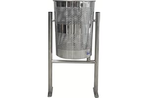 PAL FERRETERÍA INDUSTRIAL PAL | Papelera Exterior Circular de Acero Inoxidable para comunidades de vecinos, Parques y Jardines (1- Papelera)