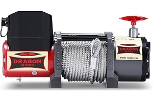 ‎DRAGON WINCH Dragon Winch Elektrische Seilwinde Maverick 12V I 10000 lbs / 4536 kg, mit Stahlseil 24m für Abschleppwagen, Kommunalfahrzeuge und Feuerwehrfahrzeuge | mit kabelloser Fernbedienung + Winde Zubehör