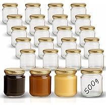 Gouveo Lot De 12 Bocaux De Conservation 580 Ml Avec Anse Et