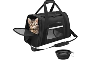 SHJOEE Trasportino Pieghevole per Cani e Gatti - Borsa per il Trasporto con Lati Morbidi per Cuccioli - Comoda per Auto e Treno - Animali di Taglia Piccola