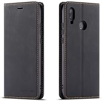 BEZ Klappetui Für Huawei P20 Lite – Mit Kreditkartenfächern, Ständerfunktion & Magnetverschluss, Schwarz