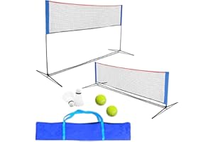 ‎KAPLER Kapler Badminton Netz für Pickleball, Volleyball, Tennis, höhenverstellbar für Erwachsene und Kinder, 300x90 bis 160 cm, inklusive Zwei Badmintonbällen und Tennisbällen, leicht zu tragen