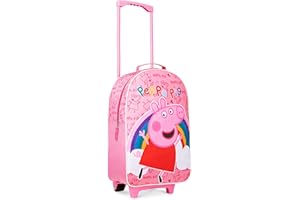 Peppa Pig Walizka dla dzieci dla dziewcząt Składana torba bagażowa wózka Przewomij torbę podróżną z kółkami torba na kabinę z uchwytem wózka wózka dla dzieci Jeden Rozmiar Różowy