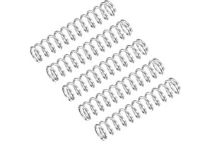 QUARKZMAN Ressort de Compression 5Pcs en Acier Inoxydable 304, 6mm OD, 0.8mm Fil Taille, 30mm Libre Longueur, Ton Argenté