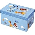 Offershop Flat Pack Baby Gift Box with Lid Ideal for Christmas Birthdays Keepsake Christening and Baby Shower - Baby Boy Gift Basket Large