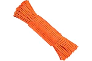 DEARBAG 6 mm Corda da Arrampicata di Sicurezza Statica 10 Metri Corda da Arrampicata su Roccia, Corda Galleggiante Corda per Banchina Linee per Kayak Canoa Traino Linea di Lancio Riflettente Arancione