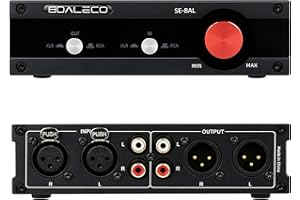 KGUSS SE-BAL Commutateur audio RCA XLR 2 entrées 2 entrées 2 sorties HiFi stéréo symétrique, sélecteur de qualité supérieure avec contrôleur de volume