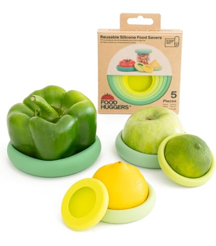 5-teiliges Silikon-Aufbewahrungsset Für Halbiertes Obst & Gemüse – Avocado, Zwiebel, Apfel, Tomate, Zitrone