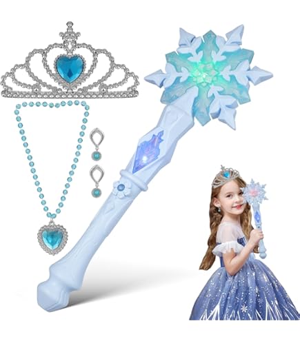 Sneeuwvlok lichtgevende magische toverstaf, prinses cosplay fee stok gloeiende magische toverstaf voor verjaardag prinses feest kind