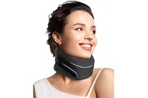 ‎BETOVIN BETOVIN Nackenstütze gegen Nackenschmerzen, Weiche & Verstellbare Halskrause für Schlafen, Neck Support zur Unterstützung der Halswirbelsäule Druckentlastung, für Frauen und Männer(Schwarz, M)